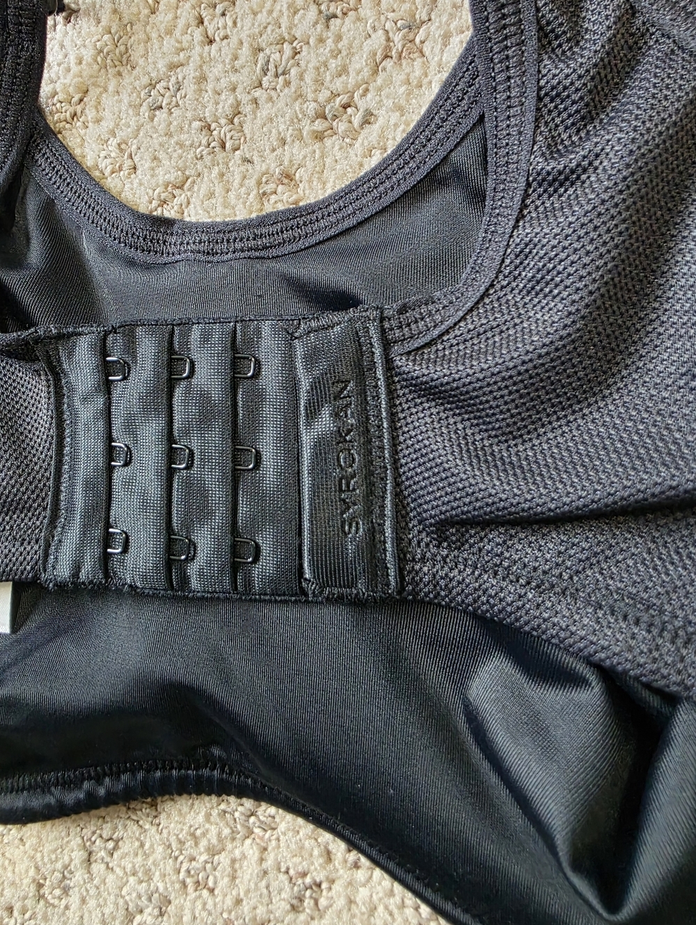 Black High-Support Sports Bra with Adjustable Cross Straps - Picture 3 of 5